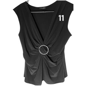 Elegant Black Top with Diamond Detail